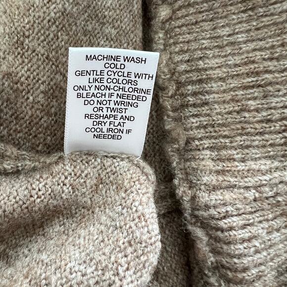 Sincerely Jules Pants Women's Large Sweater Knit Wide Leg Tan Neutral Pull On - Picture 6 of 6